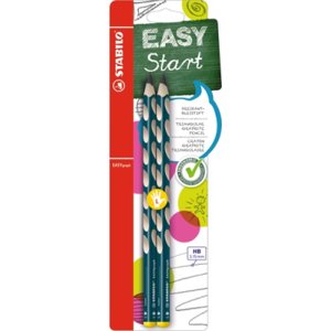 Ergonomická grafitová tužka pro leváky - STABILO EASYgraph petrolejová - 2 ks balení - Stupeň tvrdos
