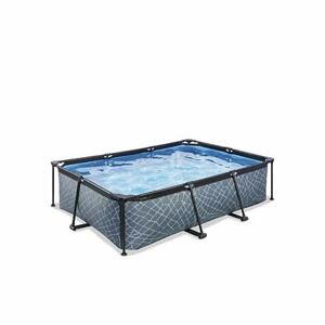EXIT Kamenný bazén 220x150x65cm s filtrační pumpou - šedý