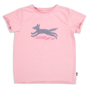Wouki Dětské triko KAERU - pink fox 110