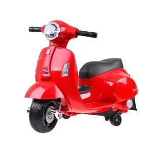 mamido Dětská elektrická motorka skútr Vespa červená
