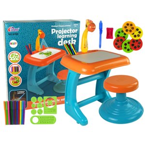 mamido Dětský interaktivní stoleček a židlička modro oranžový